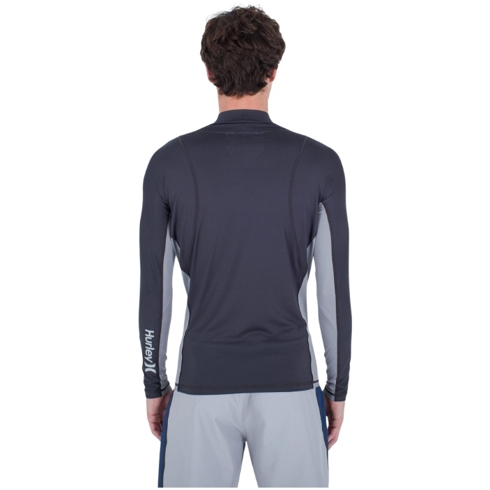 Hurley Mens Channel Crossing Paddle Series Long Sleeve Rash Vest MAT0001050 - Dark Stone Grey
